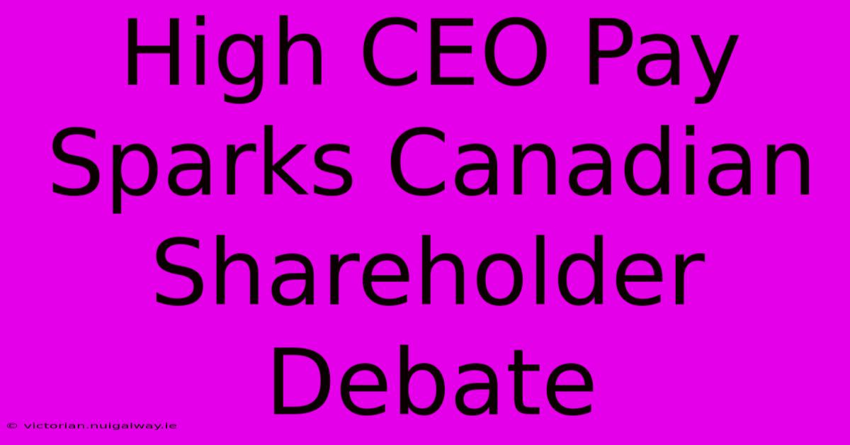 High CEO Pay Sparks Canadian Shareholder Debate