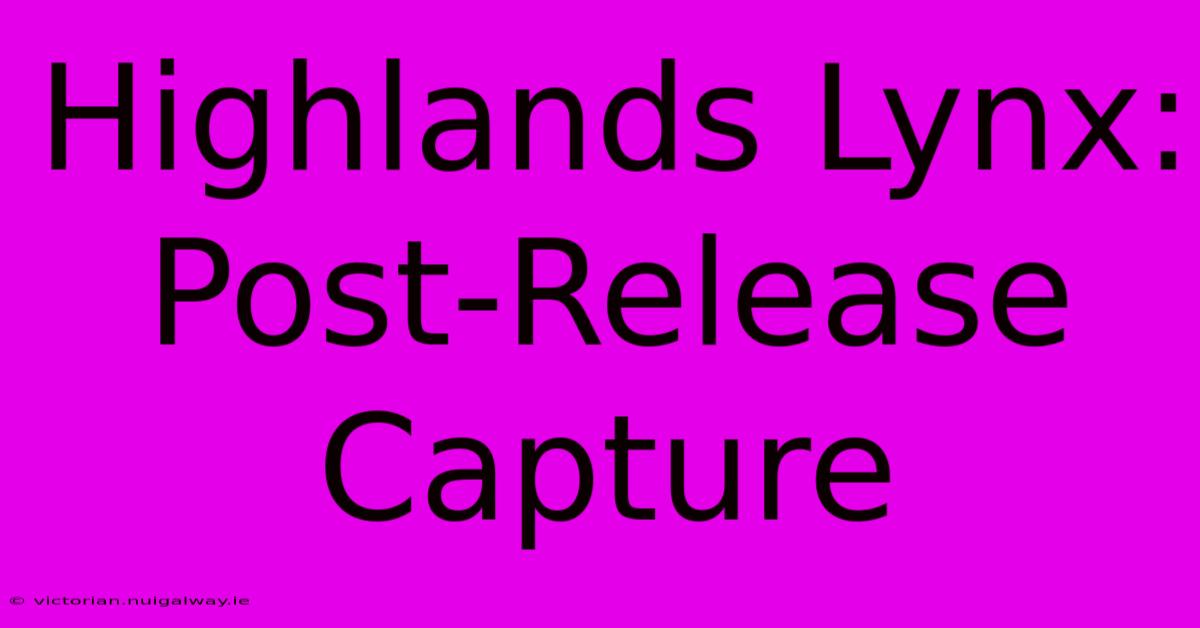 Highlands Lynx: Post-Release Capture