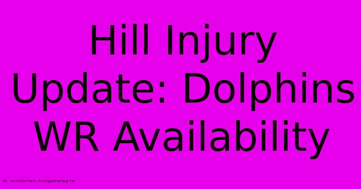 Hill Injury Update: Dolphins WR Availability