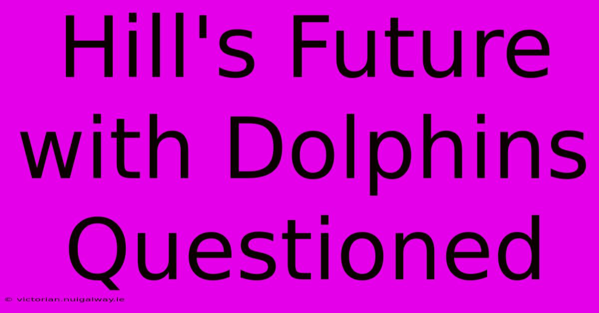 Hill's Future With Dolphins Questioned