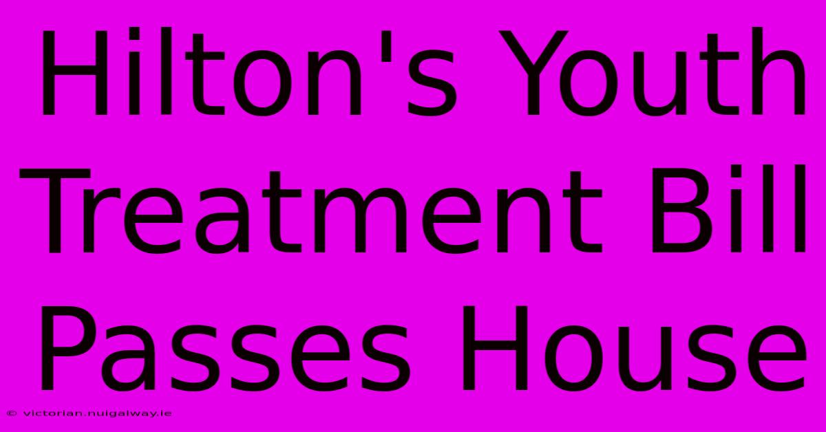 Hilton's Youth Treatment Bill Passes House