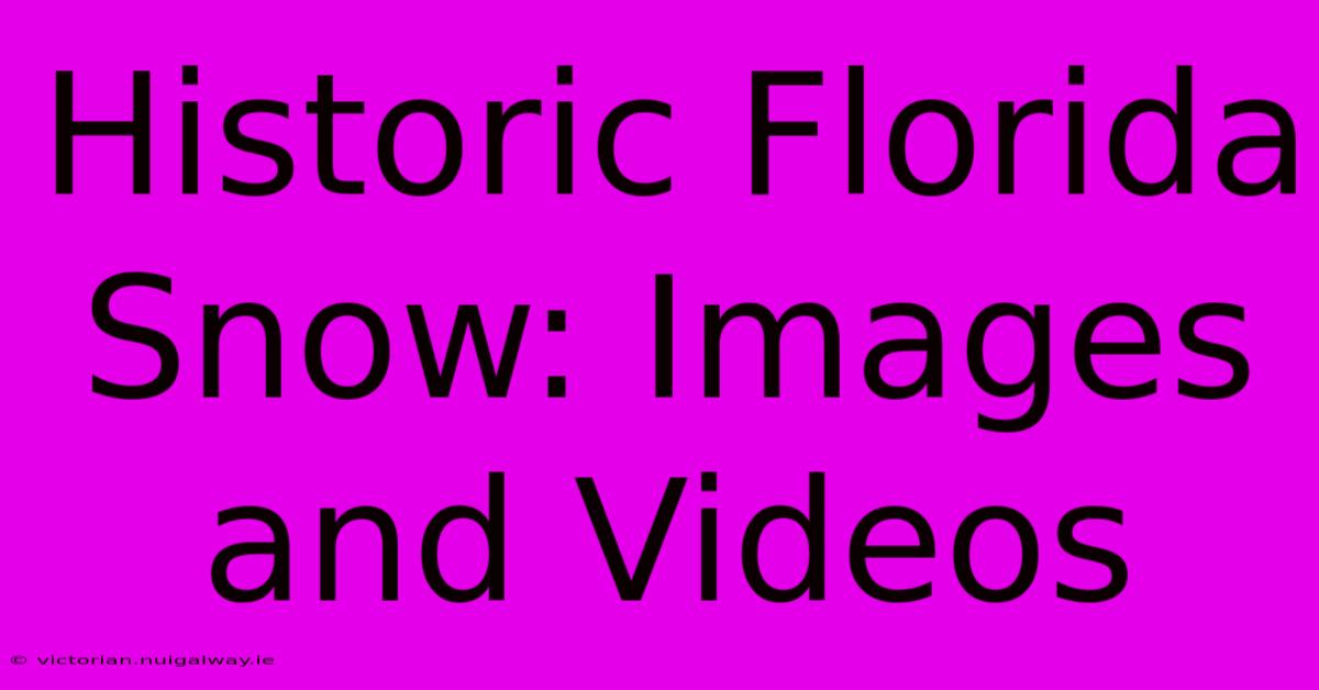 Historic Florida Snow: Images And Videos