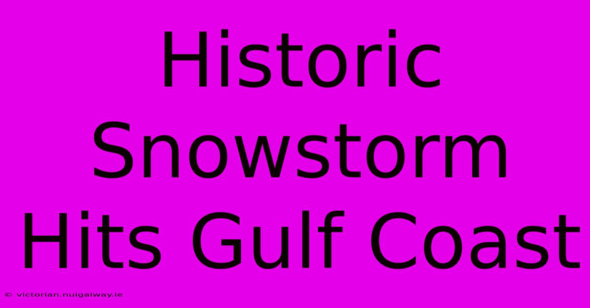 Historic Snowstorm Hits Gulf Coast