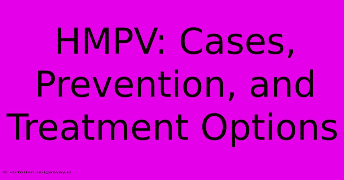 HMPV: Cases, Prevention, And Treatment Options