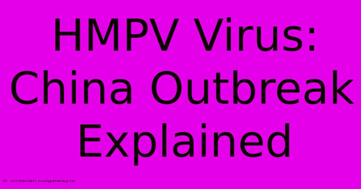 HMPV Virus:  China Outbreak Explained