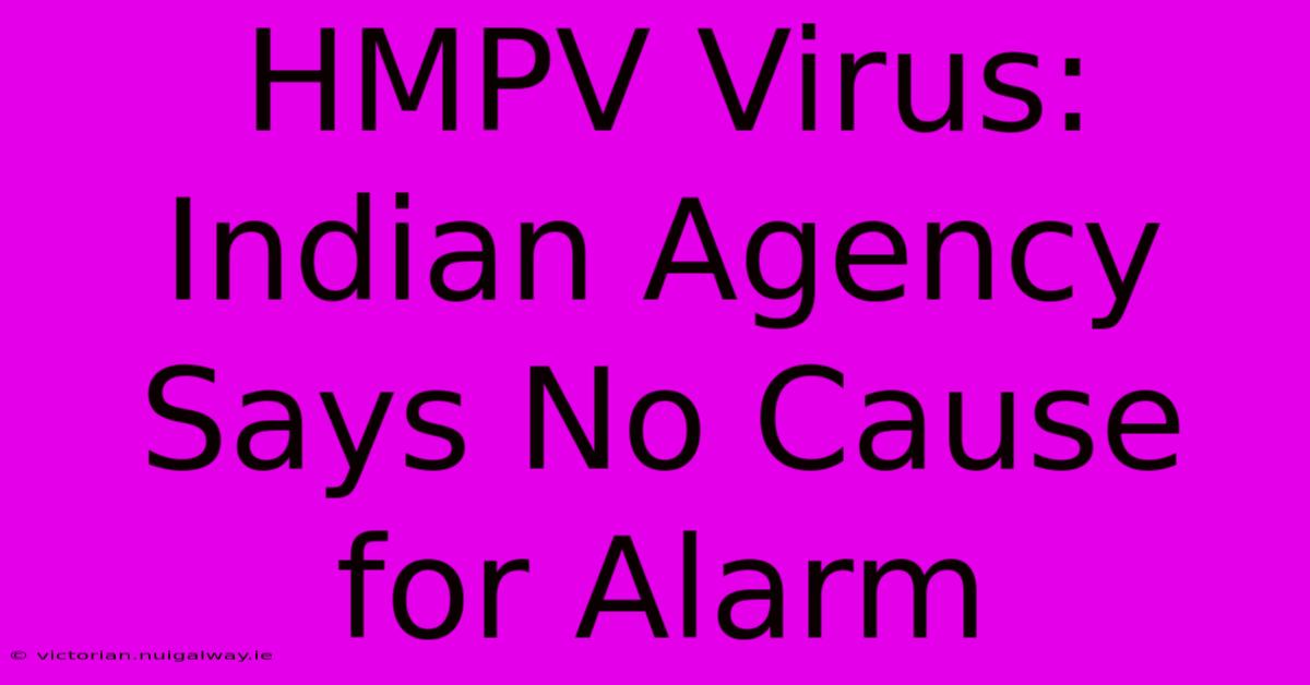 HMPV Virus: Indian Agency Says No Cause For Alarm