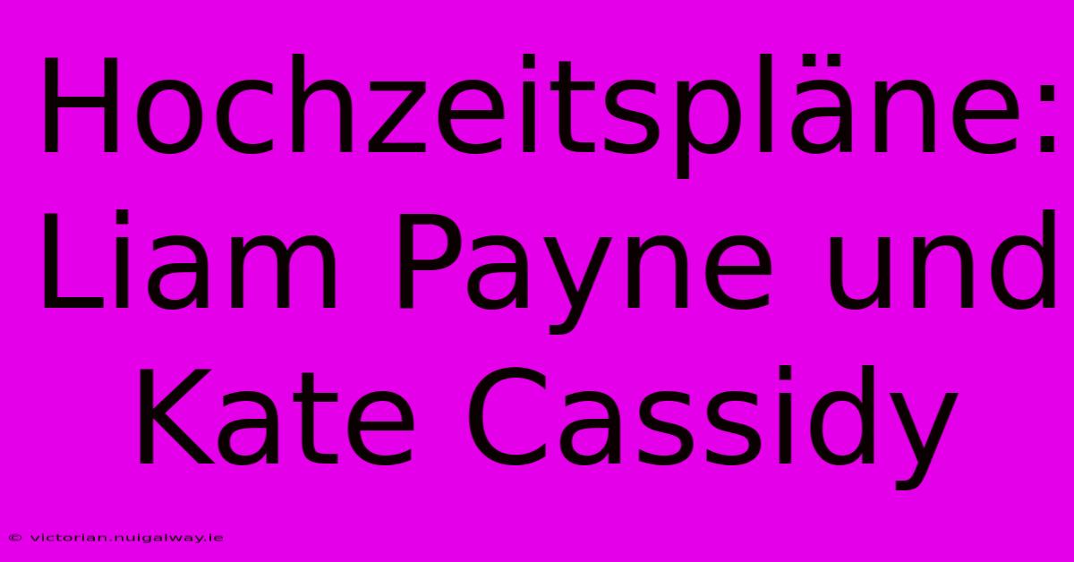 Hochzeitspläne: Liam Payne Und Kate Cassidy 