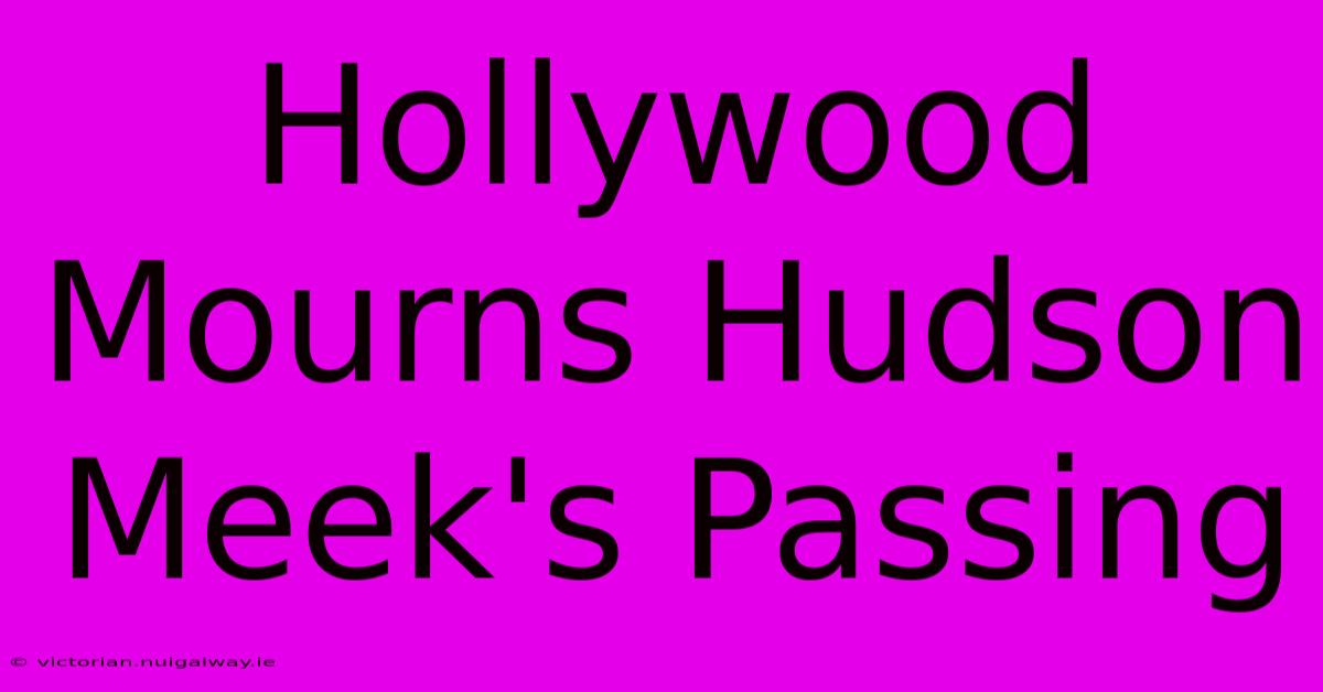 Hollywood Mourns Hudson Meek's Passing