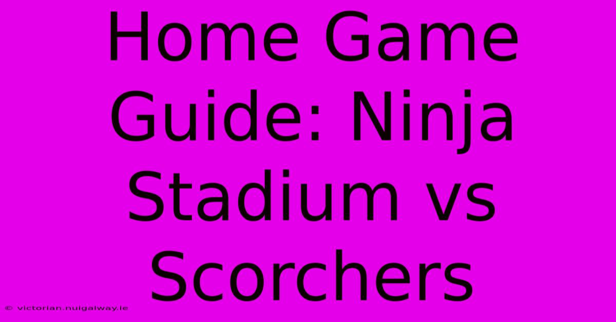 Home Game Guide: Ninja Stadium Vs Scorchers