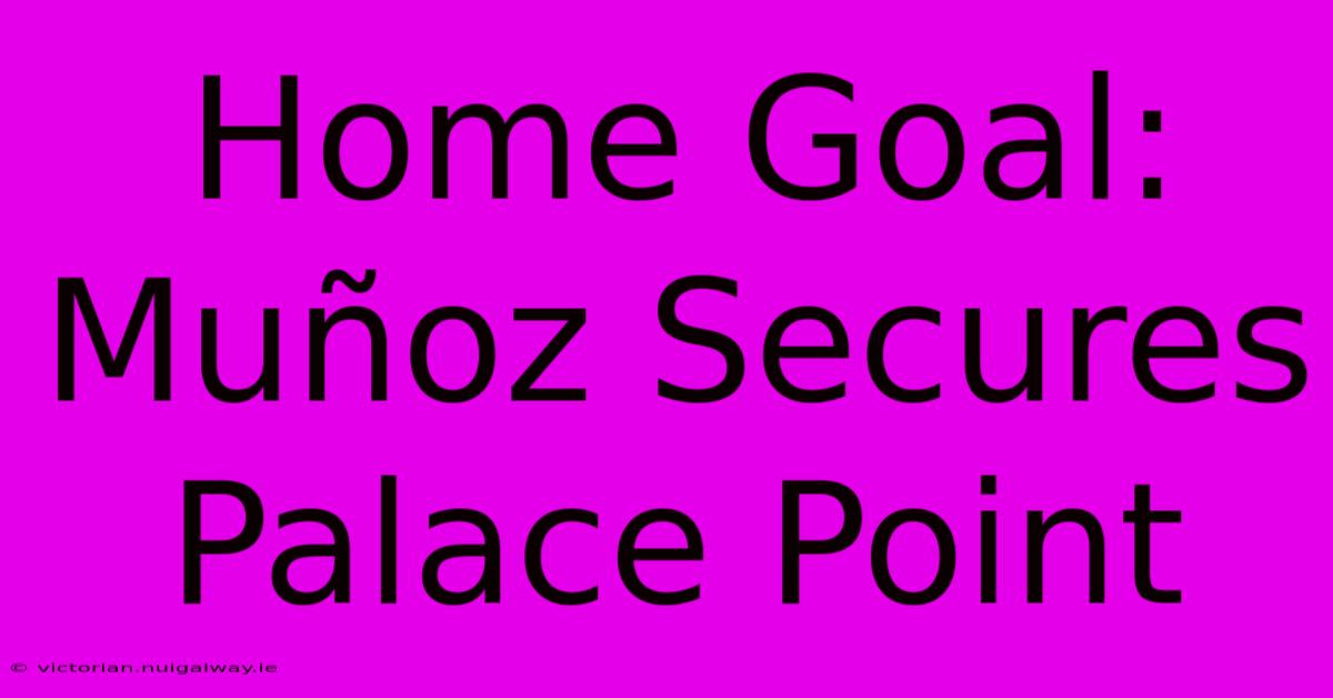 Home Goal: Muñoz Secures Palace Point