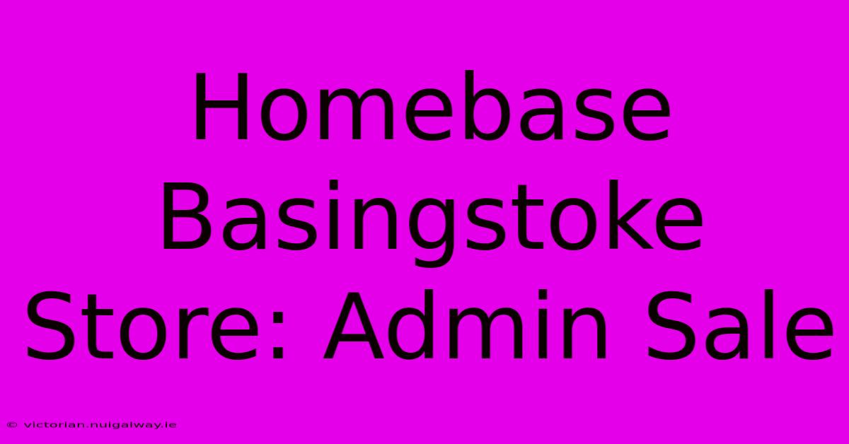 Homebase Basingstoke Store: Admin Sale