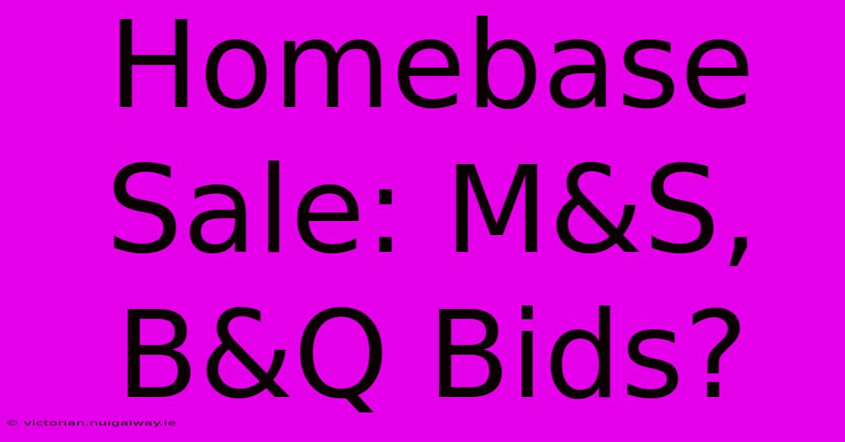 Homebase Sale: M&S, B&Q Bids?