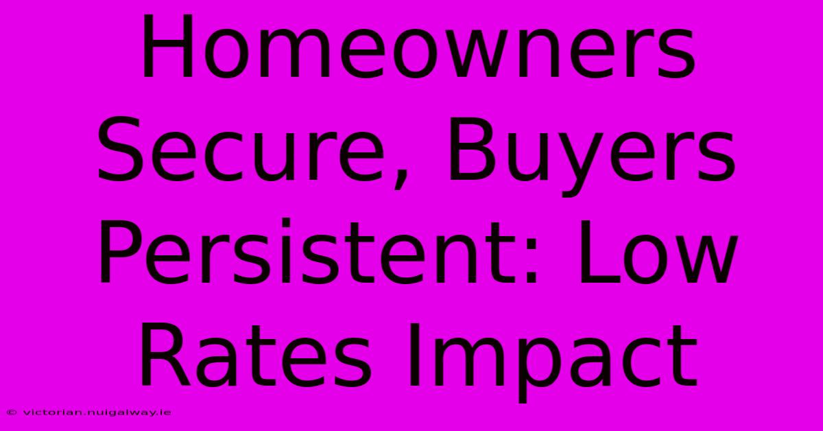 Homeowners Secure, Buyers Persistent: Low Rates Impact