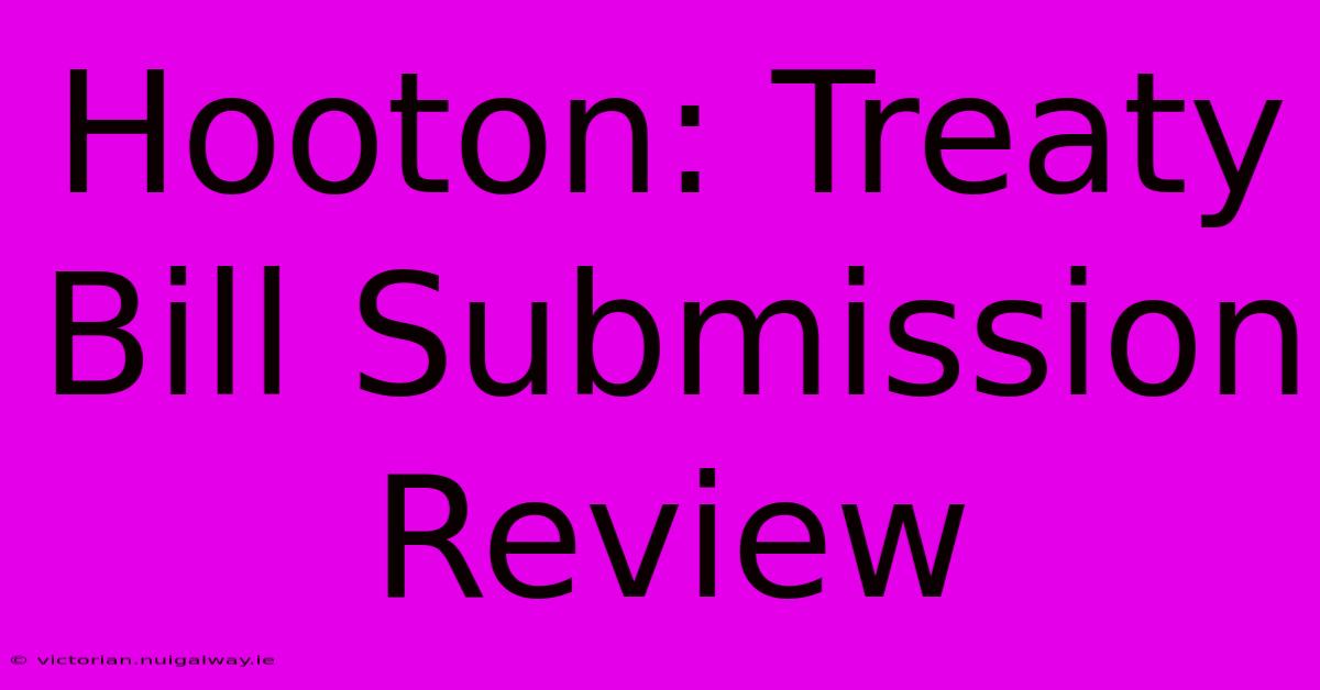 Hooton: Treaty Bill Submission Review