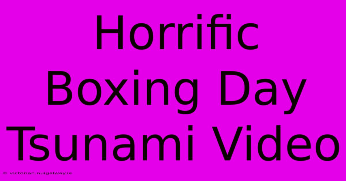 Horrific Boxing Day Tsunami Video