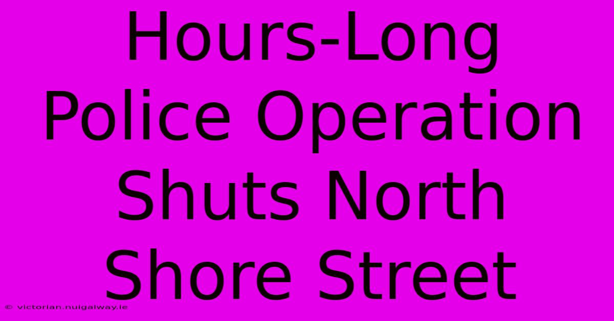 Hours-Long Police Operation Shuts North Shore Street