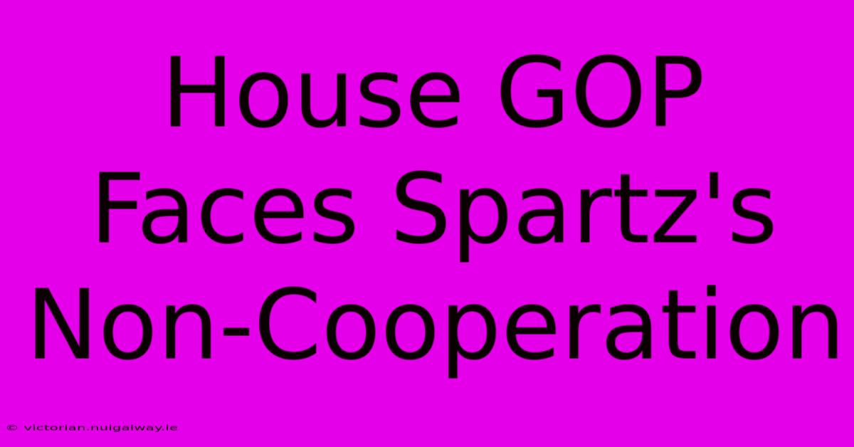 House GOP Faces Spartz's Non-Cooperation