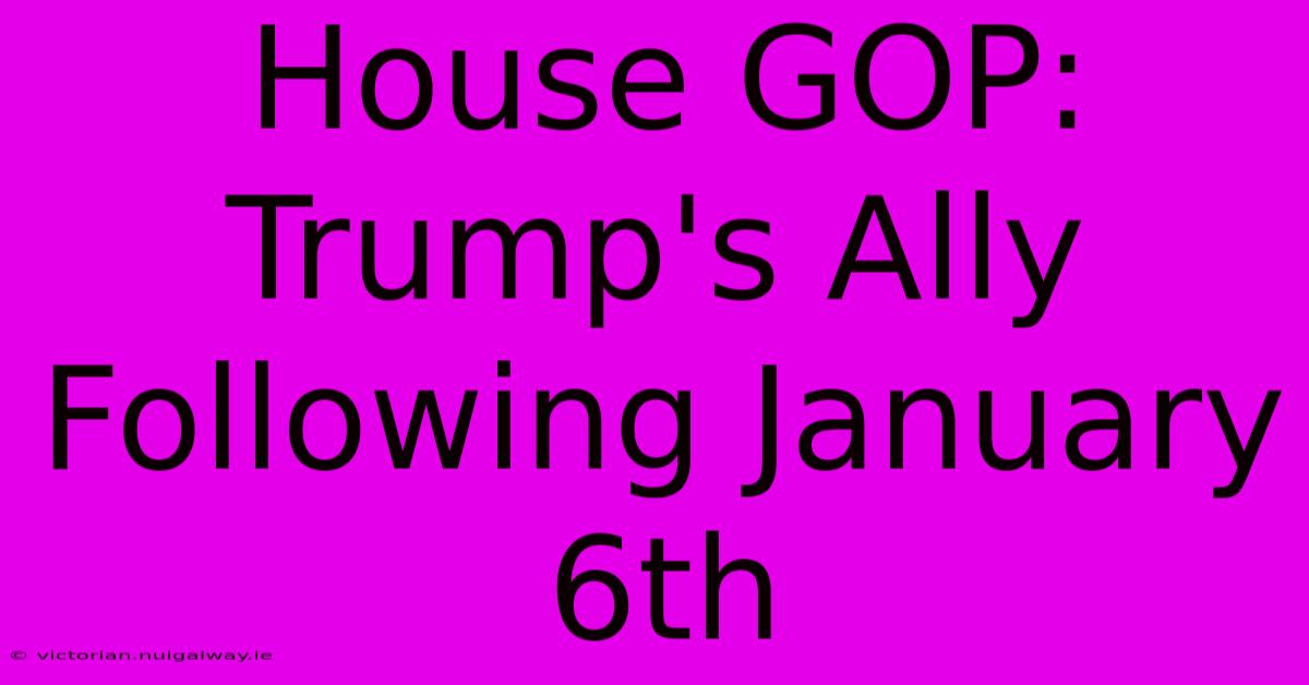 House GOP: Trump's Ally Following January 6th