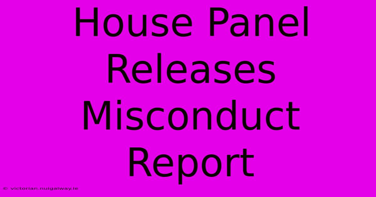 House Panel Releases Misconduct Report