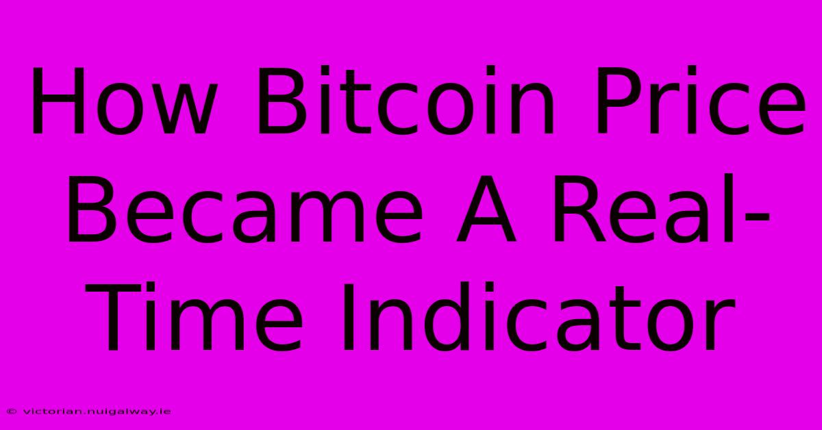 How Bitcoin Price Became A Real-Time Indicator