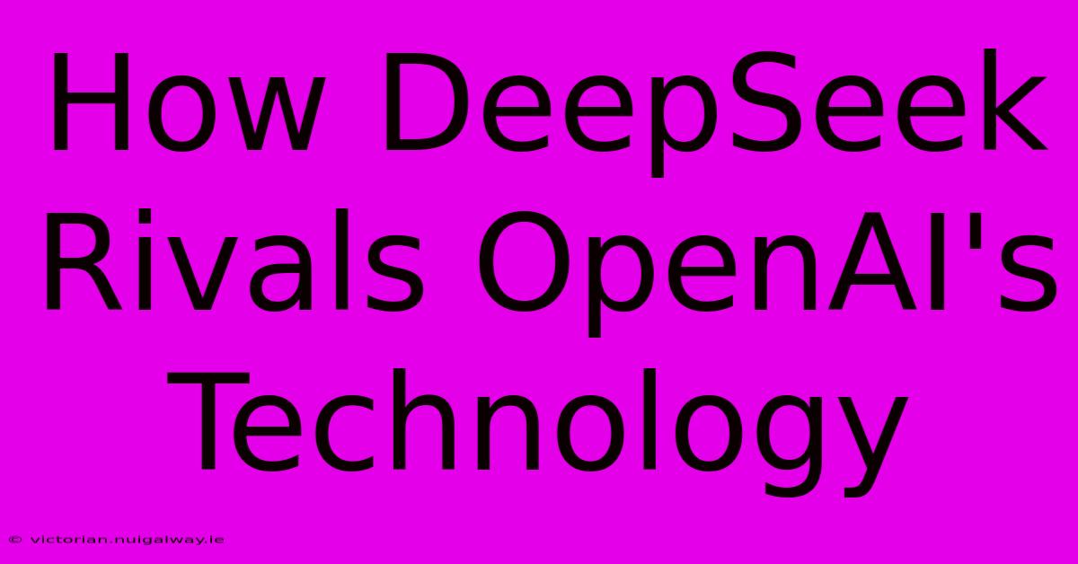 How DeepSeek Rivals OpenAI's Technology