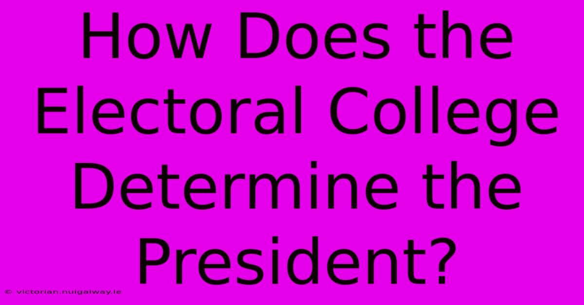 How Does The Electoral College Determine The President?