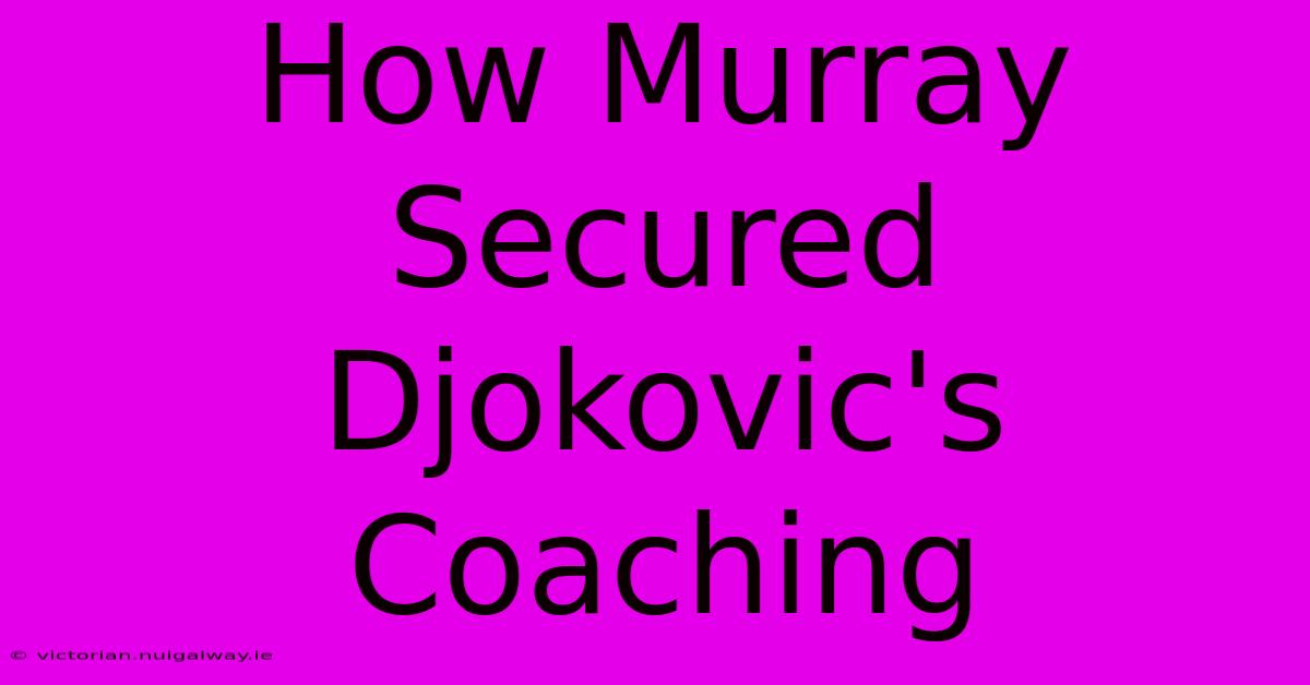 How Murray Secured Djokovic's Coaching