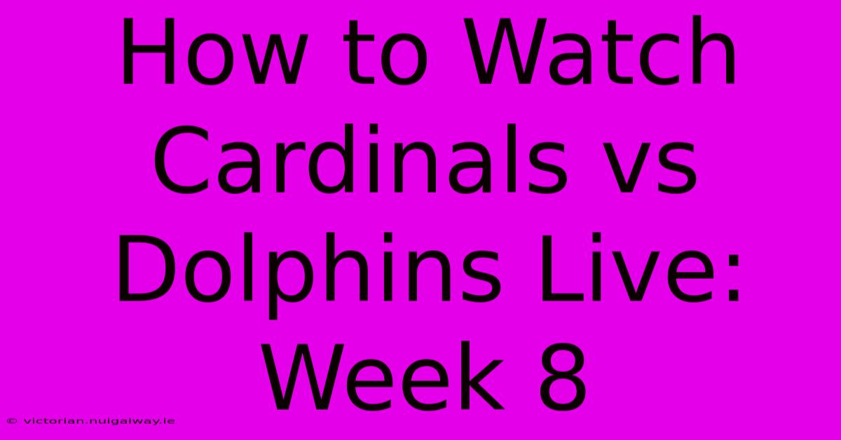 How To Watch Cardinals Vs Dolphins Live: Week 8