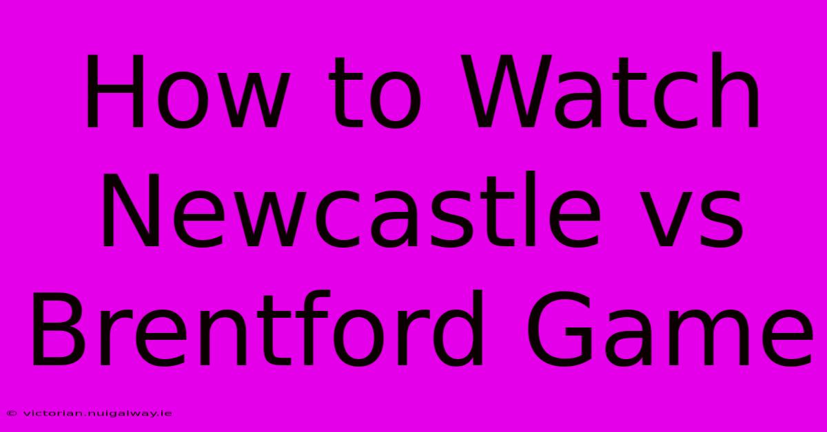 How To Watch Newcastle Vs Brentford Game