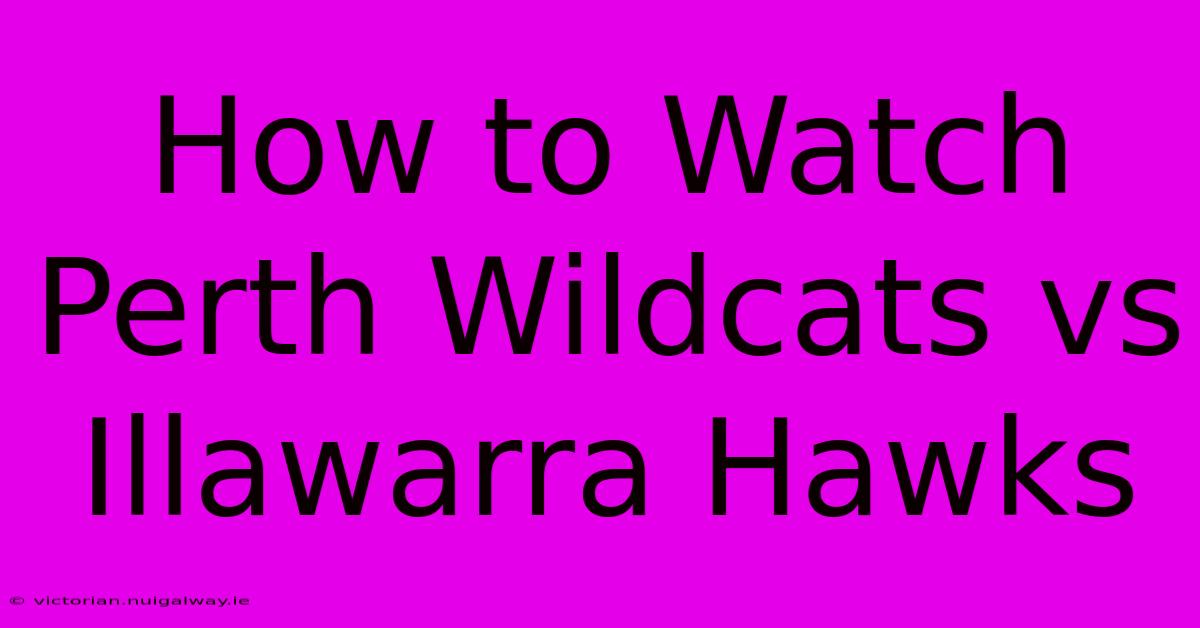 How To Watch Perth Wildcats Vs Illawarra Hawks 