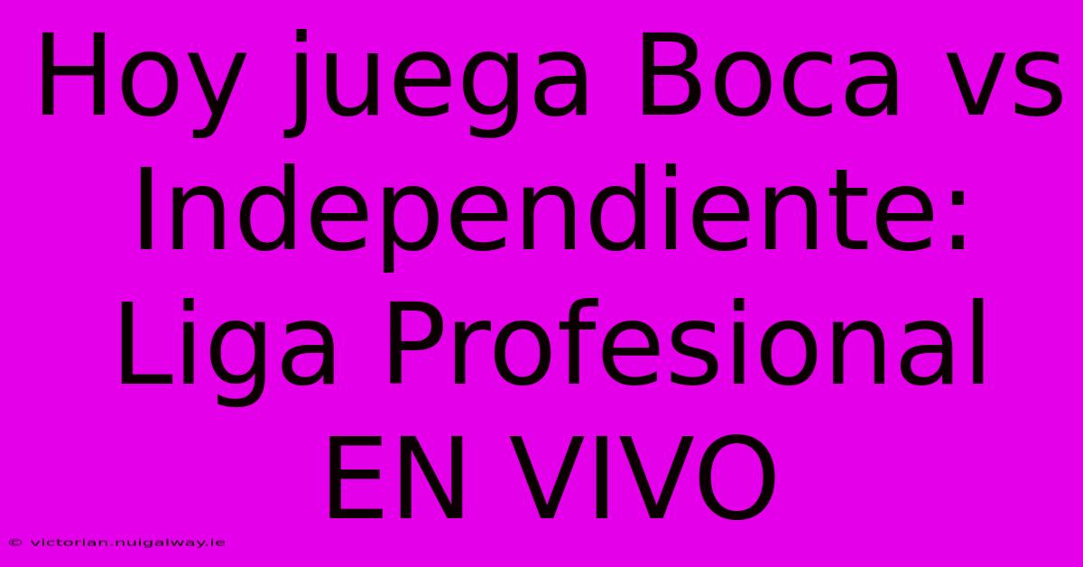 Hoy Juega Boca Vs Independiente: Liga Profesional EN VIVO