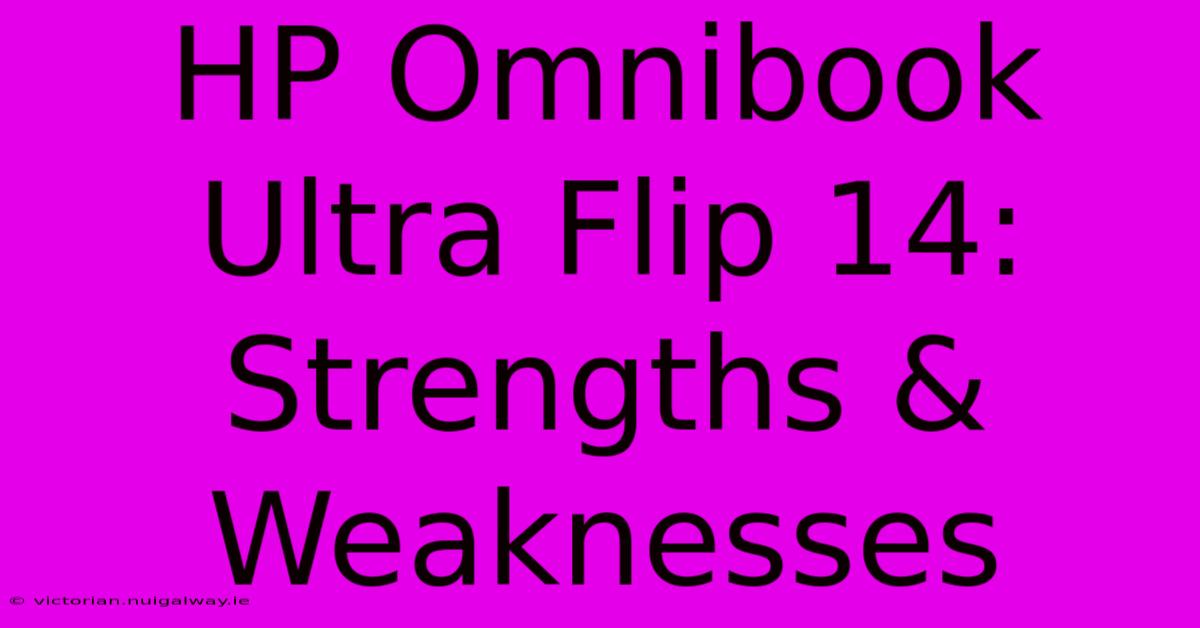 HP Omnibook Ultra Flip 14: Strengths & Weaknesses 