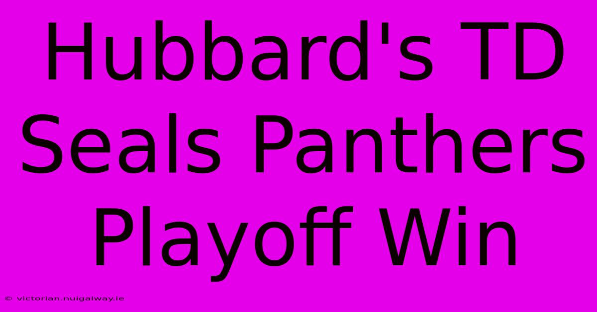 Hubbard's TD Seals Panthers Playoff Win