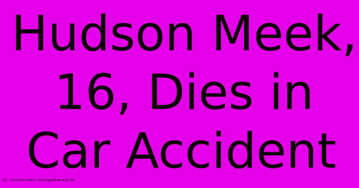 Hudson Meek, 16, Dies In Car Accident