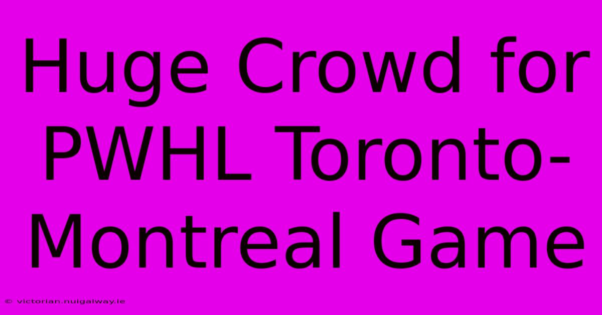 Huge Crowd For PWHL Toronto-Montreal Game