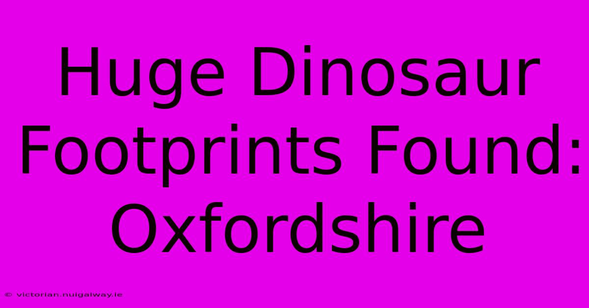 Huge Dinosaur Footprints Found: Oxfordshire