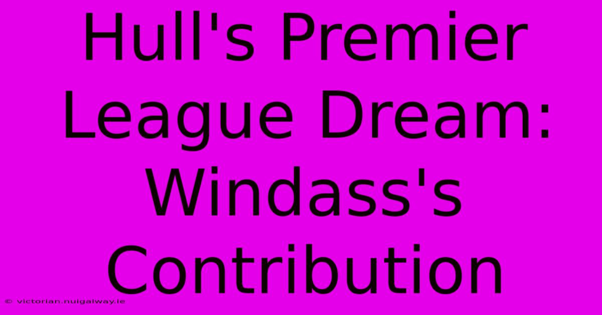 Hull's Premier League Dream: Windass's Contribution