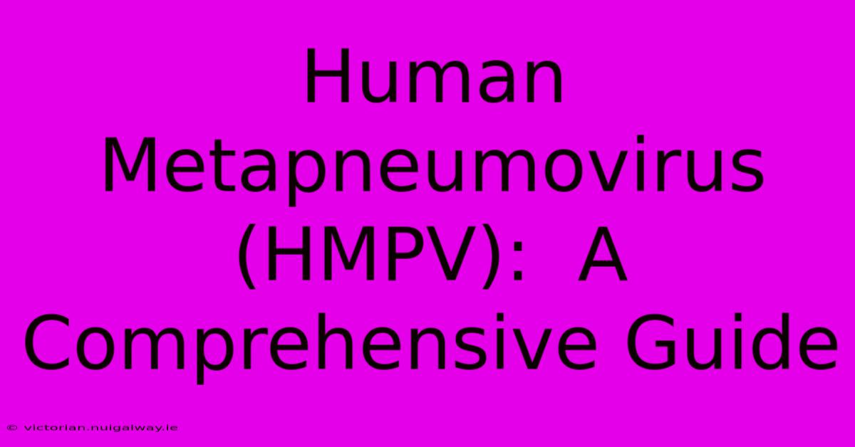 Human Metapneumovirus (HMPV):  A Comprehensive Guide