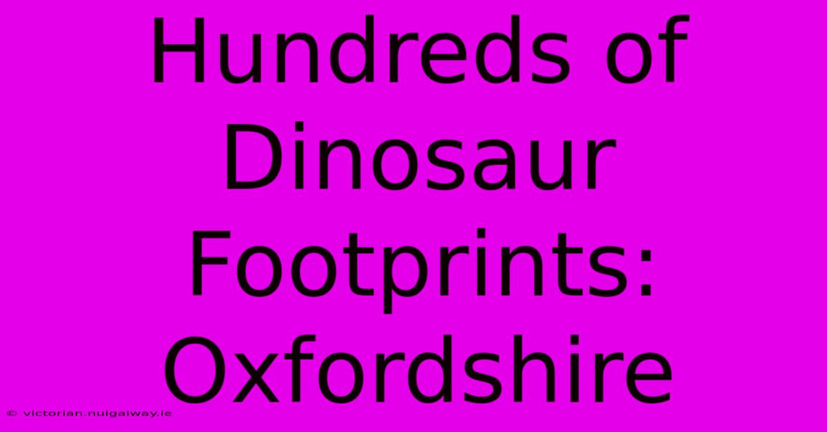 Hundreds Of Dinosaur Footprints: Oxfordshire