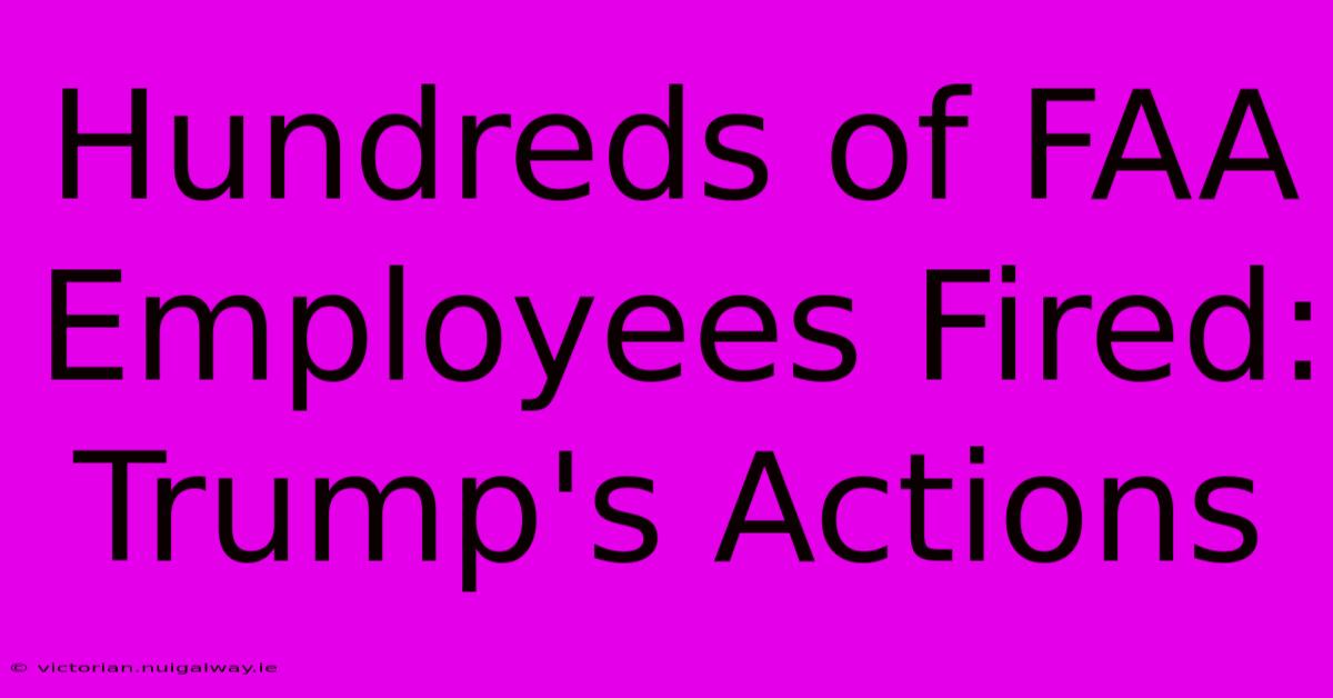 Hundreds Of FAA Employees Fired: Trump's Actions