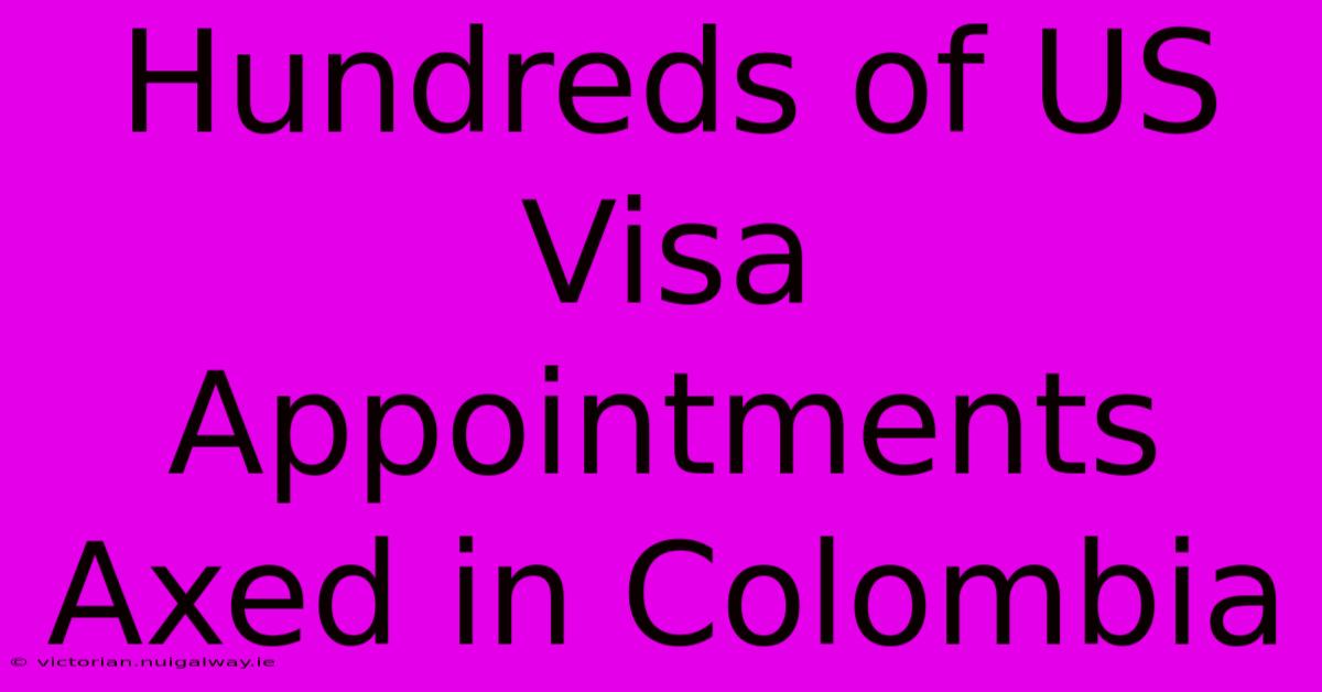 Hundreds Of US Visa Appointments Axed In Colombia