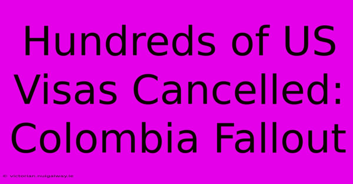 Hundreds Of US Visas Cancelled: Colombia Fallout