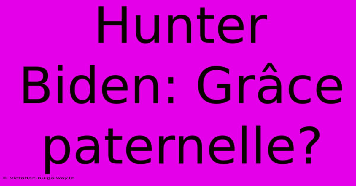 Hunter Biden: Grâce Paternelle?