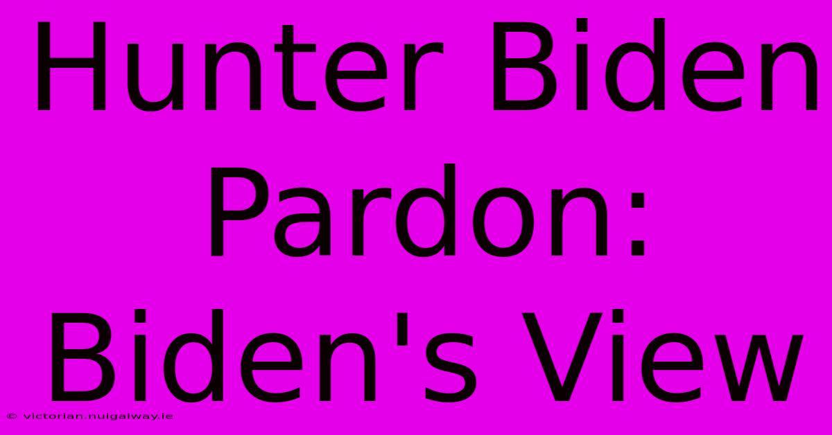 Hunter Biden Pardon: Biden's View