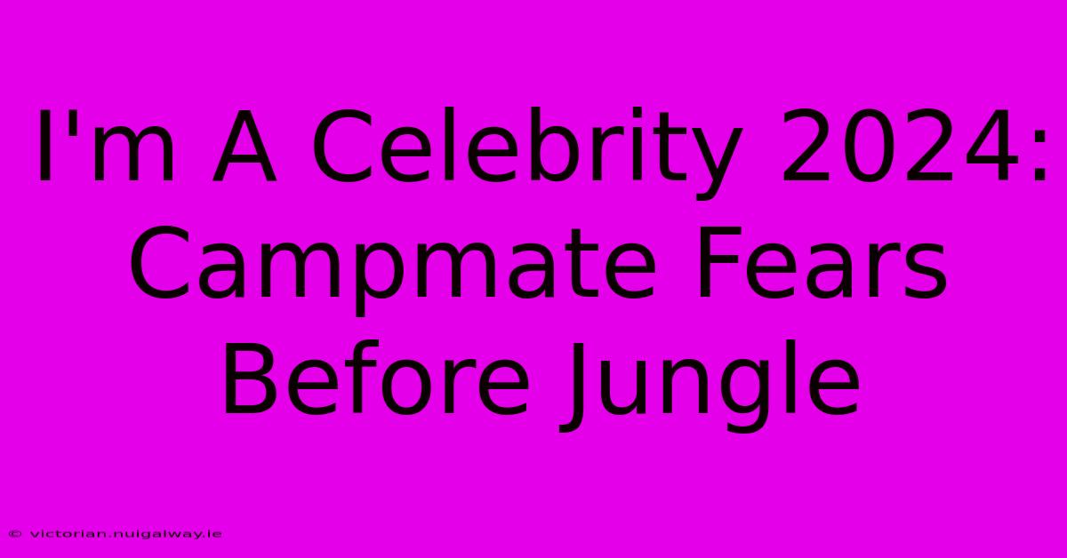 I'm A Celebrity 2024: Campmate Fears Before Jungle