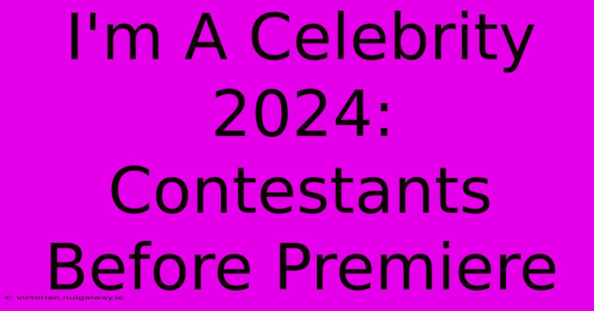 I'm A Celebrity 2024: Contestants Before Premiere 