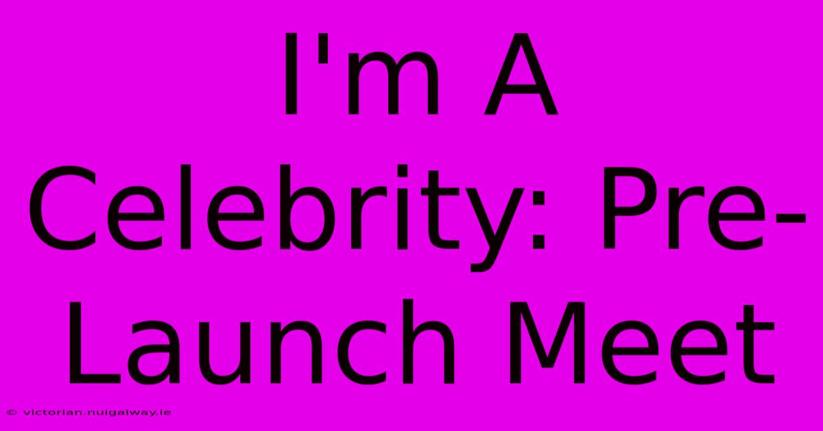 I'm A Celebrity: Pre-Launch Meet