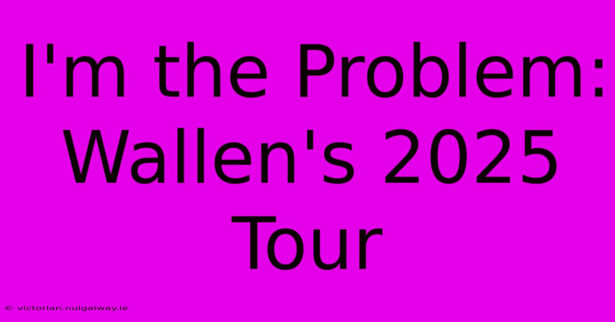 I'm The Problem: Wallen's 2025 Tour