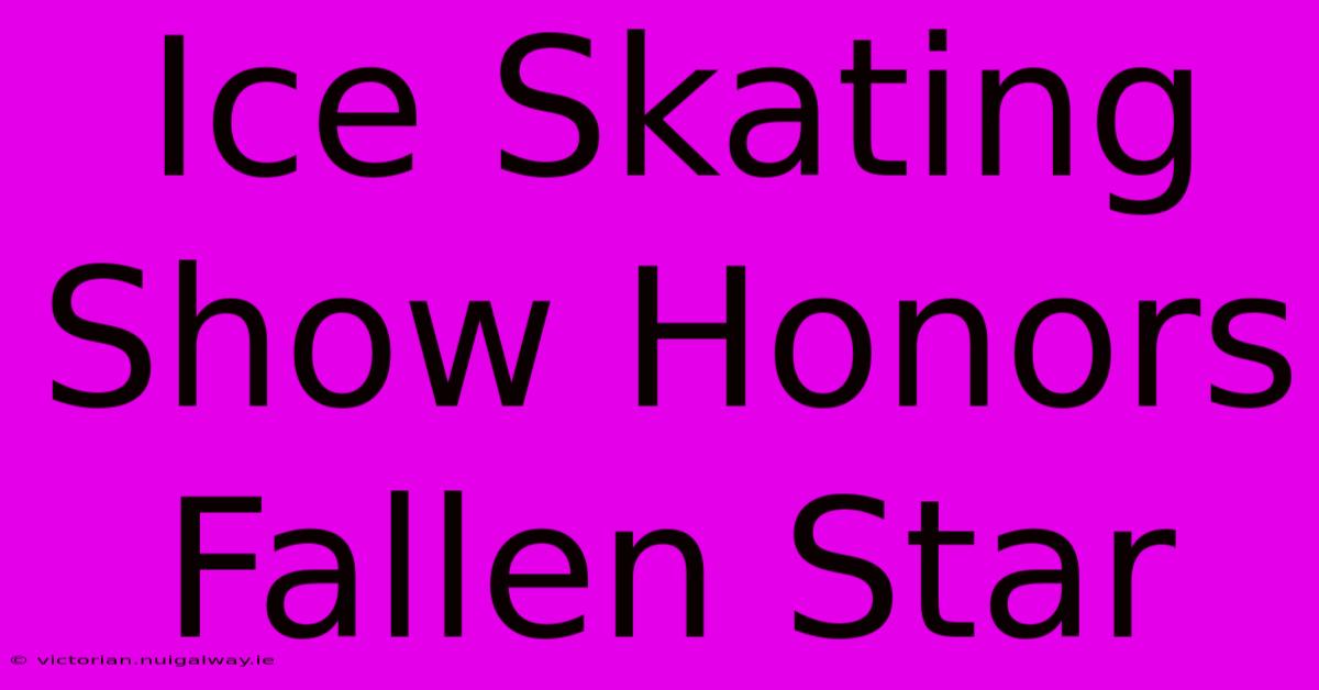 Ice Skating Show Honors Fallen Star