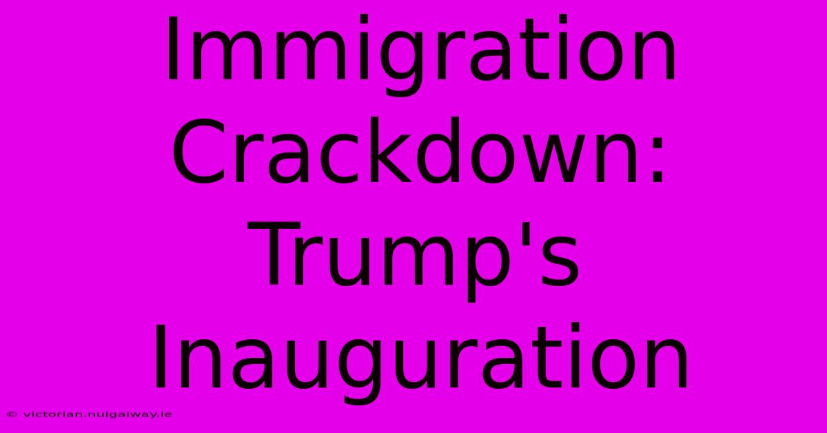 Immigration Crackdown: Trump's Inauguration